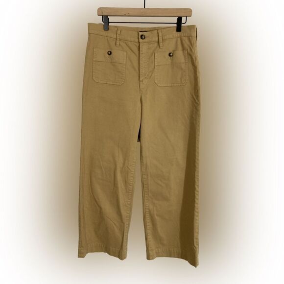 J Crew Sailor Slim Wide Leg Chino Pants Women’s 30 Brown BY637 Casual Preppy - Picture 1 of 12